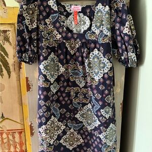 Women's Floral Mini Dress - Blue